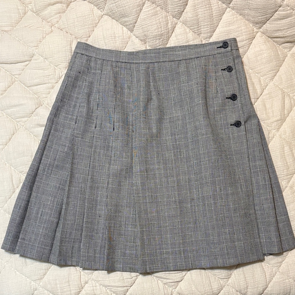 Like New Pendleton 100% Virgin Wool Gray Pleated Women's Wrap Around Skirt Sz 12